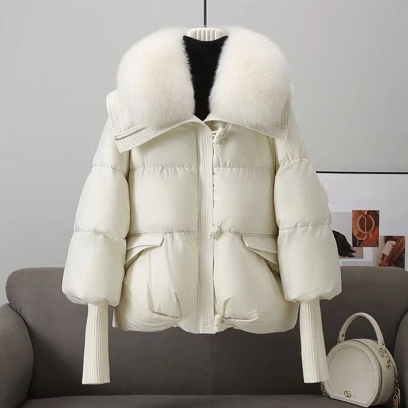 Isabella Quilted Relaxed Fit Puffer Jacket | Fur Collar Drawstring Waist Puffer Jacket