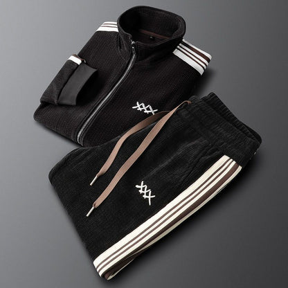 Henry Striped Relaxed Fit Track Jacket | Stand Collar Track Jacket