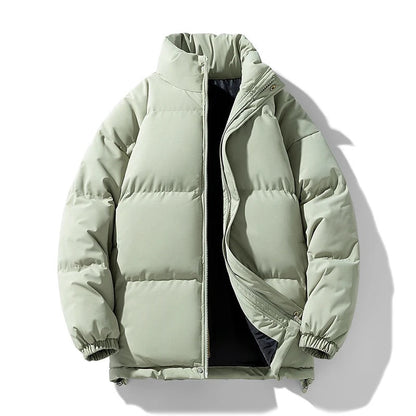 Harry Quilted Relaxed Fit Puffer Jacket | Solid Stand Collar Jacket