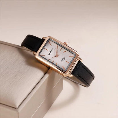 Isla Rectangle Case Wristwatch | Rose Gold-Tone Slim Strap Wristwatch