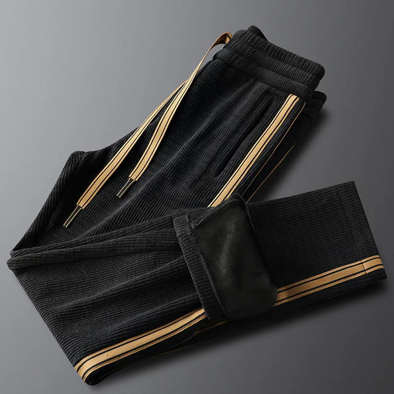 Jack Striped Relaxed Fit Track Jacket Set | Stand Collar Hip-Length Track Jacket