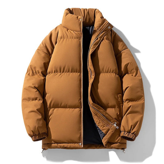 Harry Quilted Relaxed Fit Puffer Jacket | Solid Stand Collar Jacket
