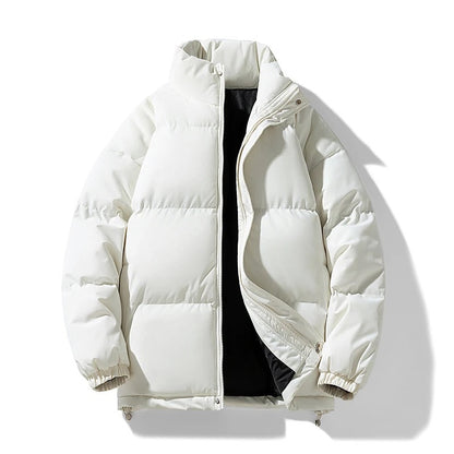 Harry Quilted Relaxed Fit Puffer Jacket | Solid Stand Collar Jacket