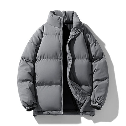 Harry Quilted Relaxed Fit Puffer Jacket | Solid Stand Collar Jacket