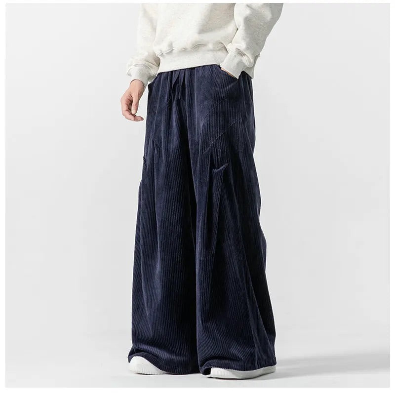 Sebastian Oversized Wide Leg Pants | Drawstring Waist Ribbed Pants