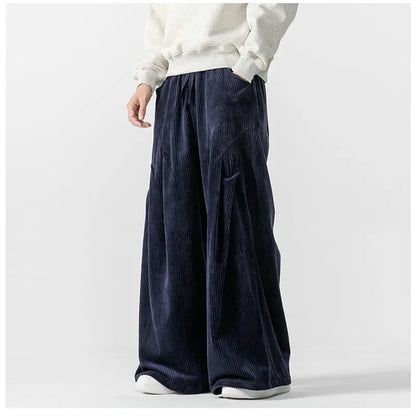 Sebastian Oversized Wide Leg Pants | Drawstring Waist Ribbed Pants