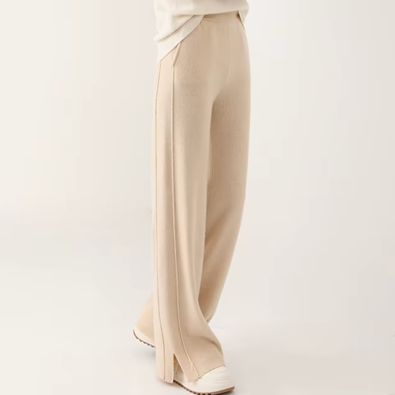 Isabella Relaxed Fit Wide Leg Pants | Solid Center Seam Pants