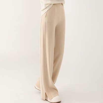 Isabella Relaxed Fit Wide Leg Pants | Solid Center Seam Pants