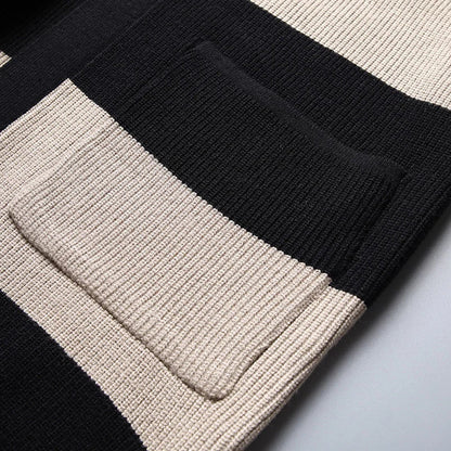 Oliver Regular Fit Cardigan | Striped Open Front V-Neck Cardigan