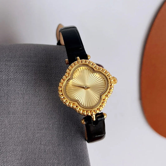 Isla Petal-Shaped Wristwatch | Textured Beaded Bezel Wristwatch