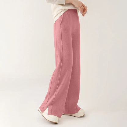 Isabella Relaxed Fit Wide Leg Pants | Solid Center Seam Pants