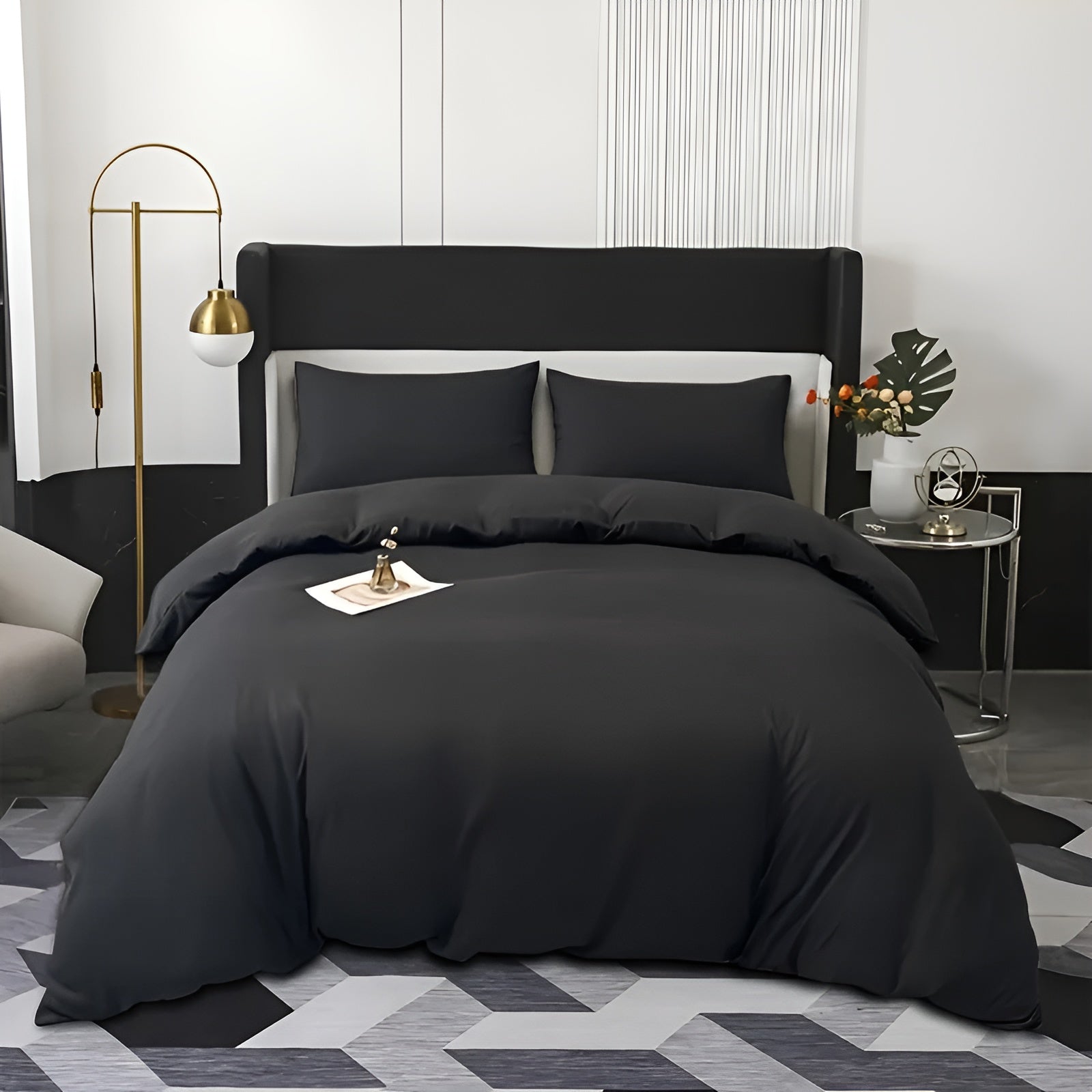 Minimalist Brushed Microfiber Duvet Cover Set