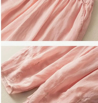 Embroidered Drawstring Cropped Relaxed Fit Pants for Women – Casual Comfort & Style