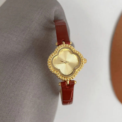 Isla Petal-Shaped Wristwatch | Textured Beaded Bezel Wristwatch