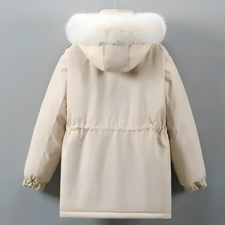 Olivia Hooded Parka | Fur Trim Drawstring Waist Parka