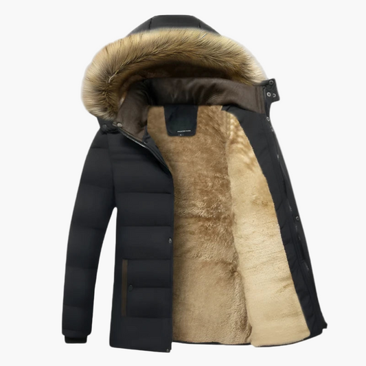 Sebastian Hooded Padded Parka | Fur Trim Relaxed Fit Parka