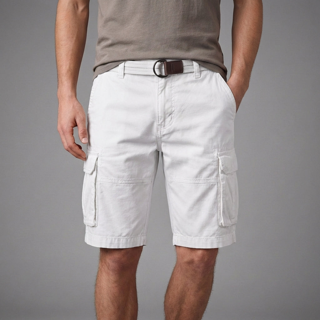 Relaxed Fit Belted Cargo Shorts for Men – Casual Comfort & Utility