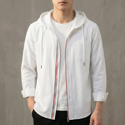 Relaxed Fit Collared Hooded Shirt for Men – Stylish & Comfortable Design