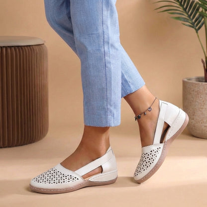 Orthopedic Perforated Wedge Sandals for Women – Supportive Comfort & Style