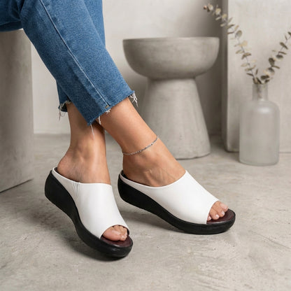 Open Toe Wedge Sandals for Women – Comfortable Stylish Slip-On
