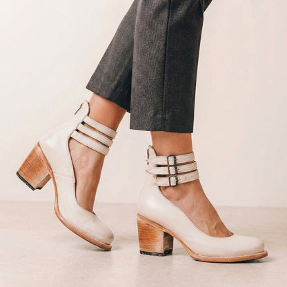 Round Toe Block Heel Ankle Boots for Women – Stylish & Supportive Design