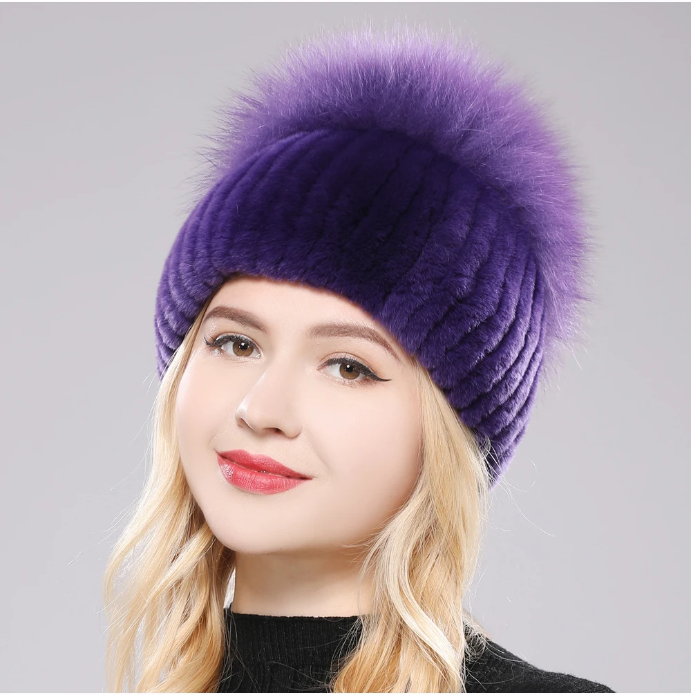 Isabella Ribbed Pom-Pom Beanie | Snug Fit Fur Trim Beanie