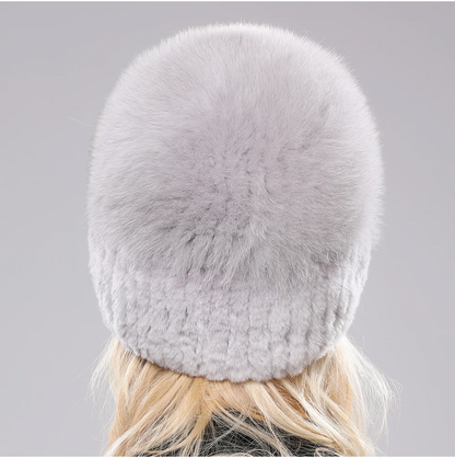 Isabella Ribbed Pom-Pom Beanie | Snug Fit Fur Trim Beanie