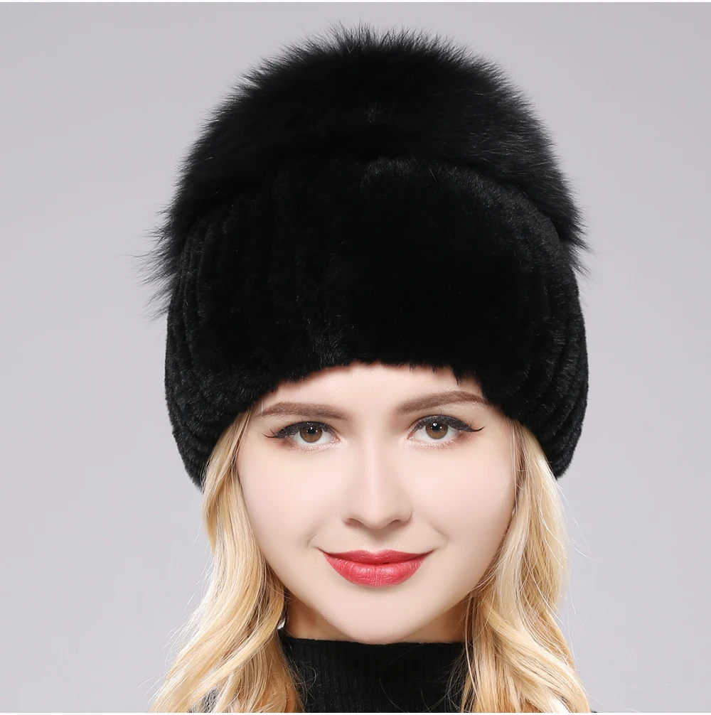 Isabella Ribbed Pom-Pom Beanie | Snug Fit Fur Trim Beanie