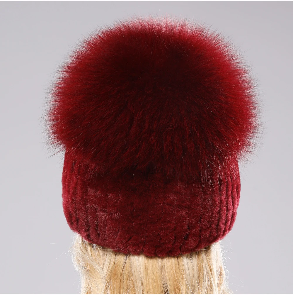 Isabella Ribbed Pom-Pom Beanie | Snug Fit Fur Trim Beanie
