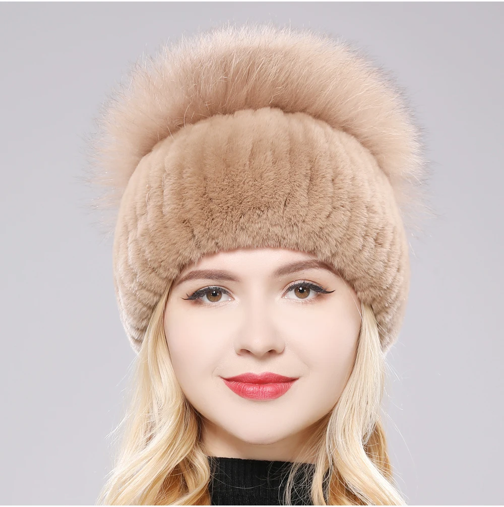 Isabella Ribbed Pom-Pom Beanie | Snug Fit Fur Trim Beanie