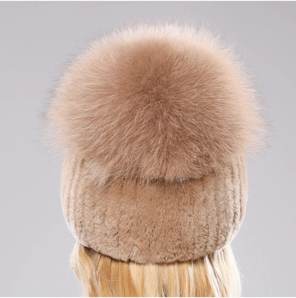 Isabella Ribbed Pom-Pom Beanie | Snug Fit Fur Trim Beanie