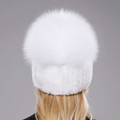 Isabella Ribbed Pom-Pom Beanie | Snug Fit Fur Trim Beanie