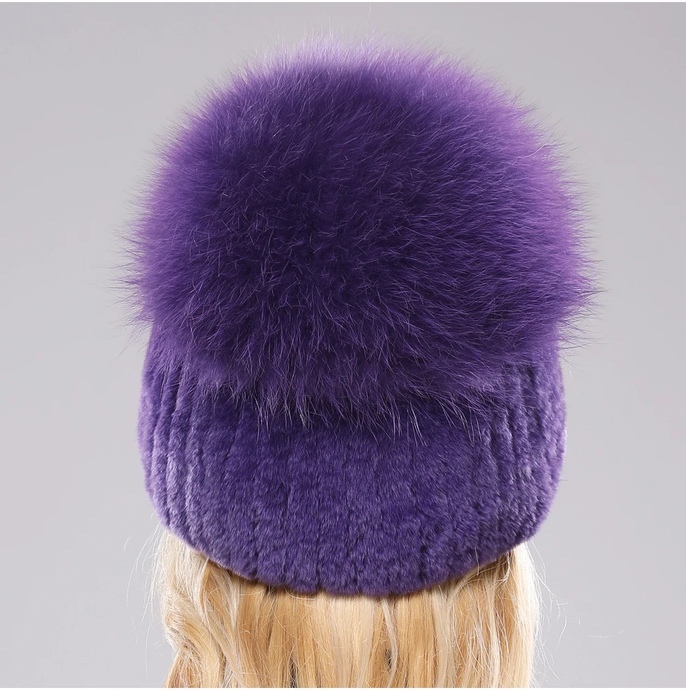 Isabella Ribbed Pom-Pom Beanie | Snug Fit Fur Trim Beanie