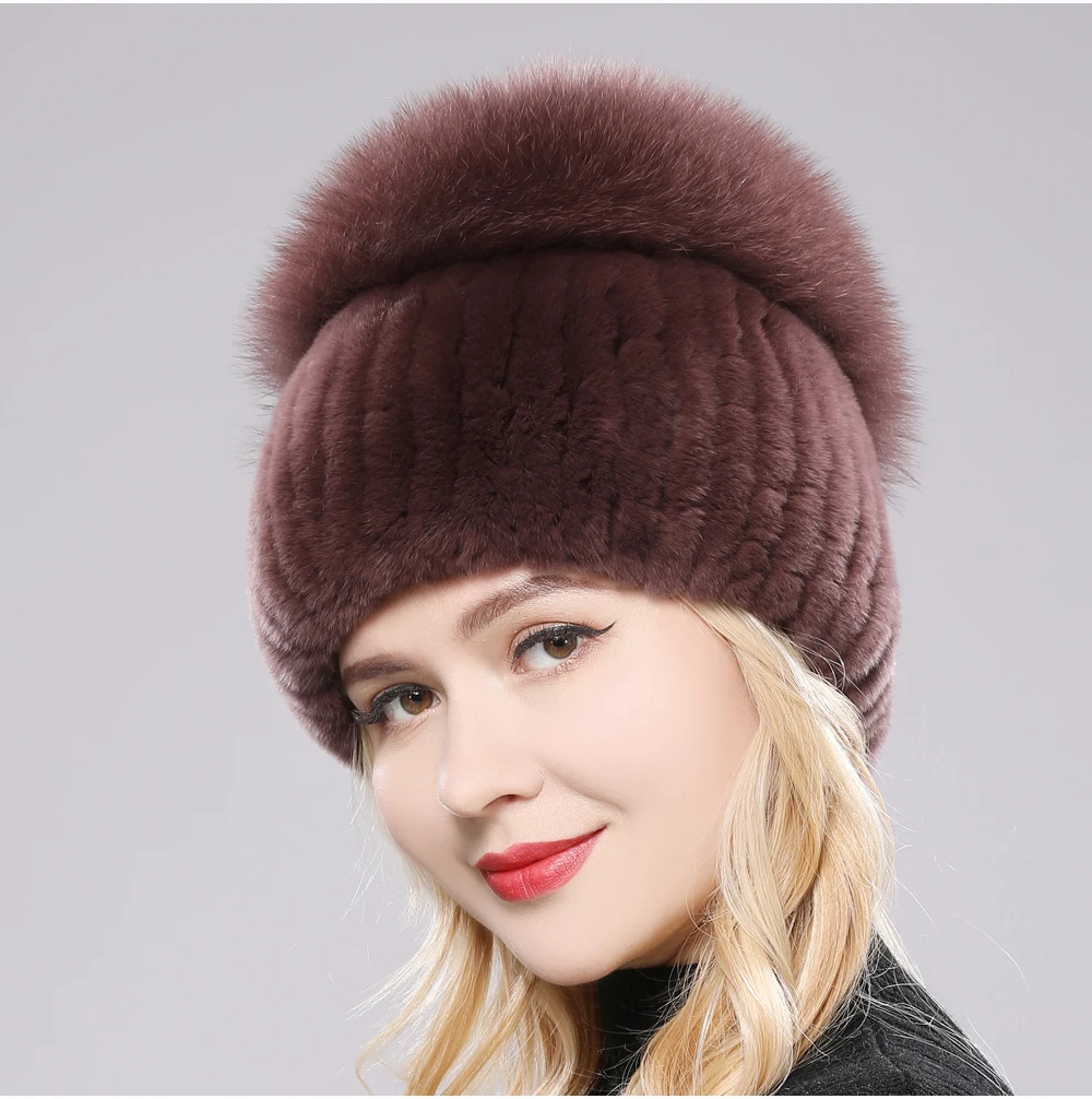 Isabella Ribbed Pom-Pom Beanie | Snug Fit Fur Trim Beanie