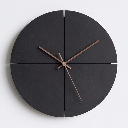 Minimalist Wall Clock with Wooden Hands