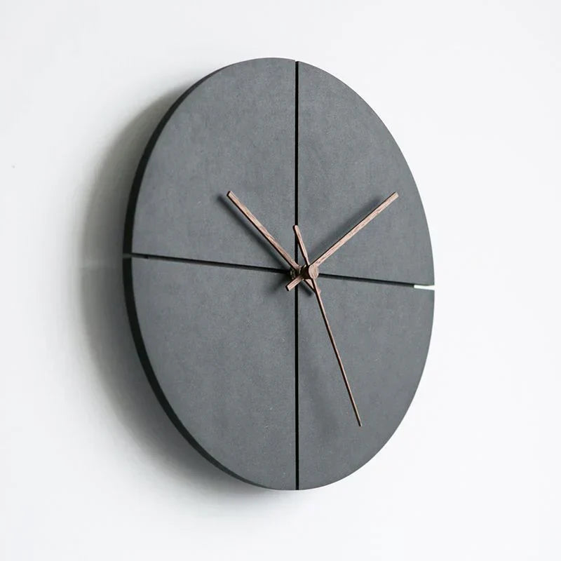 Minimalist Wall Clock with Wooden Hands