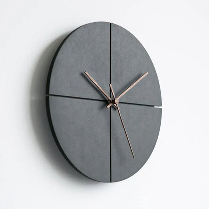 Minimalist Wall Clock with Wooden Hands