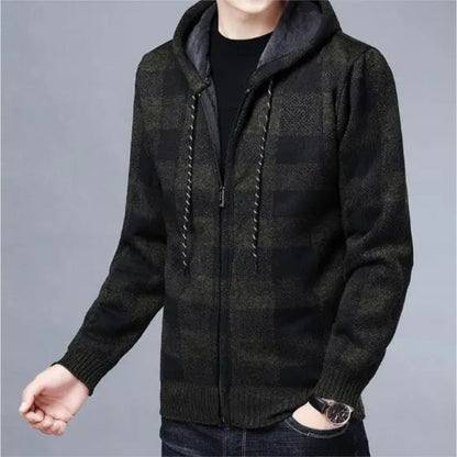 Theodore Check Zip-Up Hoodie | Hooded Zip-Up Hoodie