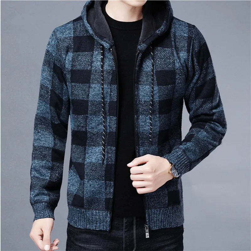 Theodore Check Zip-Up Hoodie | Hooded Zip-Up Hoodie