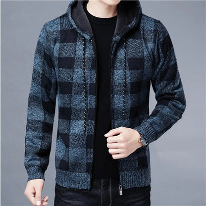 Theodore Check Zip-Up Hoodie | Hooded Zip-Up Hoodie