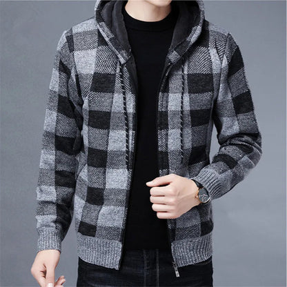 Theodore Check Zip-Up Hoodie | Hooded Zip-Up Hoodie