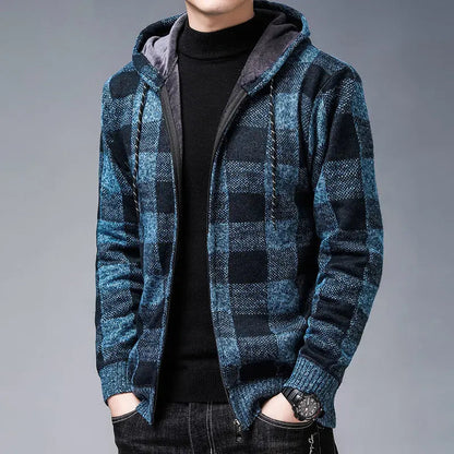 Theodore Check Zip-Up Hoodie | Hooded Zip-Up Hoodie