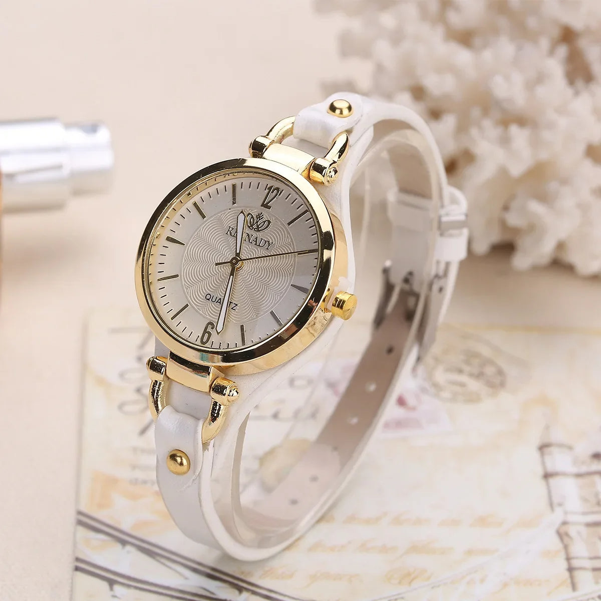 Isla Swirl Pattern Wristwatch | Gold-Tone Accents Round Dial Wristwatch