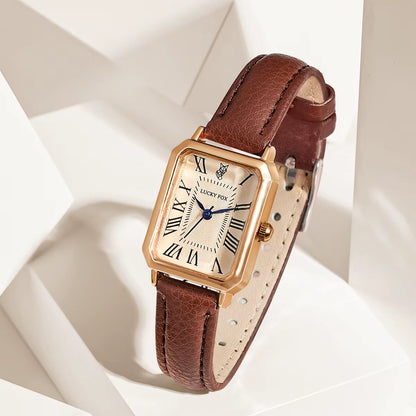 Isabella Rectangle Wristwatch | Roman Numerals Solid Wristwatch