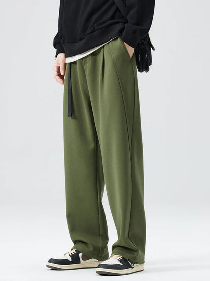 Freddie Pleated Wide-Leg Trousers | Belted Side Pockets Trousers
