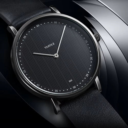 Oscar Striped Round Case Wristwatch | Baton Hands Wristwatch