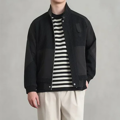 Oscar Regular Fit Bomber Jacket | Stand Collar Ribbed Bomber Jacket