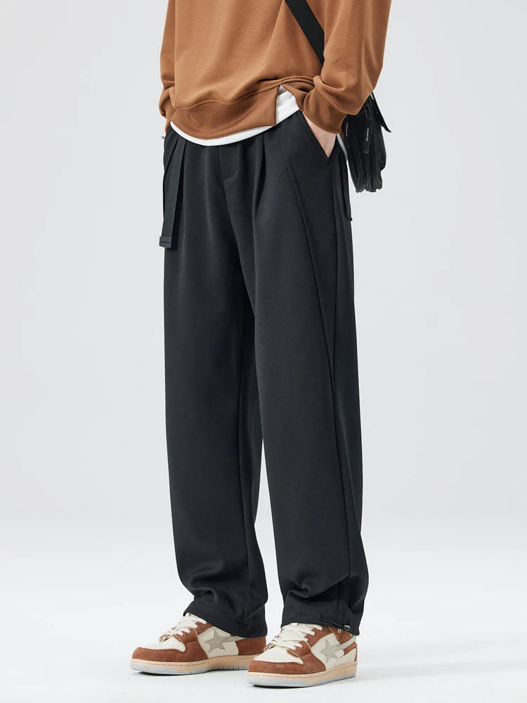 Freddie Pleated Wide-Leg Trousers | Belted Side Pockets Trousers