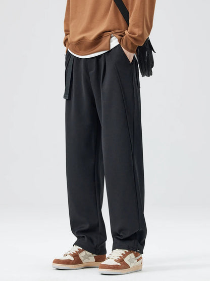 Freddie Pleated Wide-Leg Trousers | Belted Side Pockets Trousers