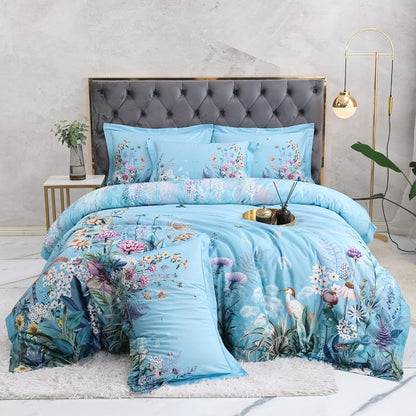 Egyptian Cotton Floral Duvet Cover Set